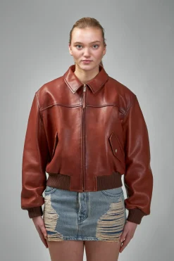 Acne Studios Leather Bomber Jacket - LABELS