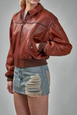Acne Studios Leather Bomber Jacket - LABELS