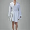 Alaïa Asym Belt Dress In Poplin - LABELS