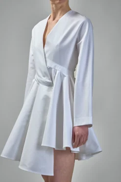 Alaïa Asym Belt Dress In Poplin - LABELS