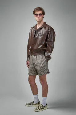 Bottega Veneta Knotted Viscose Check Shorts - LABELS