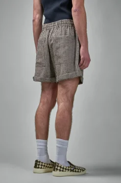 Bottega Veneta Knotted Viscose Check Shorts - LABELS