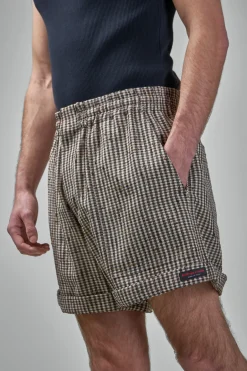 Bottega Veneta Knotted Viscose Check Shorts - LABELS