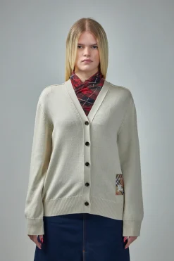 Burberry Check Label Wool Cardigan - LABELS