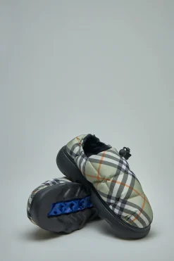 Burberry Check Nylon Blend Pillow Mules - LABELS
