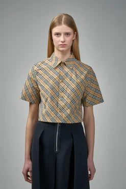 Burberry Cropped Check Cotton Shirt - LABELS