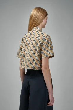 Burberry Cropped Check Cotton Shirt - LABELS
