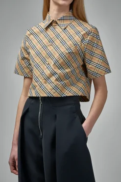 Burberry Cropped Check Cotton Shirt - LABELS