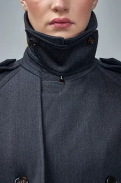 Burberry Long Wool Trench Coat - LABELS