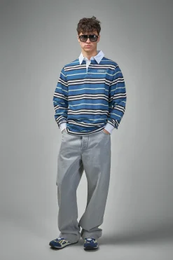 Burberry Long-sleeve Striped Cotton Polo Shirt - LABELS