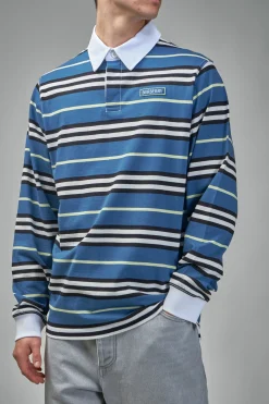 Burberry Long-sleeve Striped Cotton Polo Shirt - LABELS
