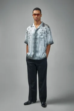 Casablanca Short Sleeve Cuban Collar Shirt Gradient Heart Monogram - LABELS