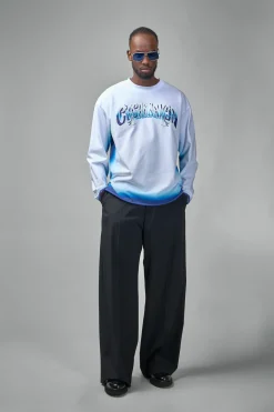 Casablanca Spray Dye Gradient Faded Logo Long Sleeve T-Shirt - LABELS