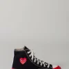 CDG Play Hi Top Red Sole black - LABELS
