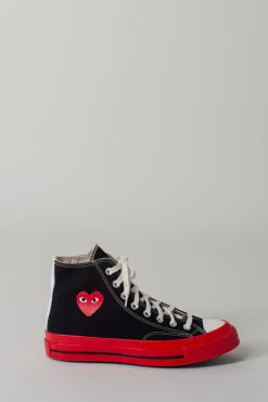 CDG Play Hi Top Red Sole black - LABELS