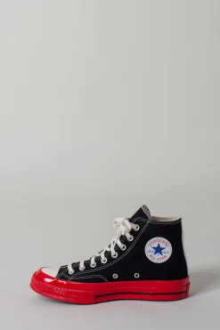 CDG Play Hi Top Red Sole black - LABELS