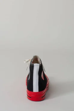 CDG Play Hi Top Red Sole black - LABELS