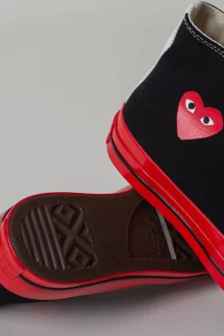 CDG Play Hi Top Red Sole black - LABELS