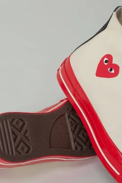 CDG Play Hi Top Red Sole white - LABELS