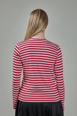CDG Play Ladies T-Shirt Knit Longsleeve red - LABELS