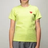 CDG Play Tee green Red Heart - LABELS