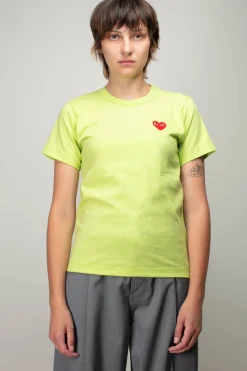 CDG Play Tee green Red Heart - LABELS