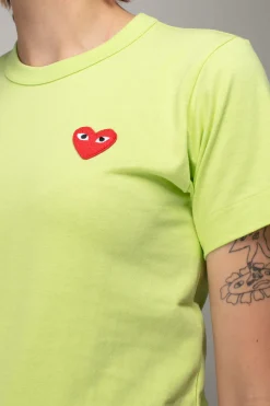 CDG Play Tee green Red Heart - LABELS