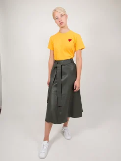 Comme Des Garcons Yellow Purple Small Heart Tee - LABELS