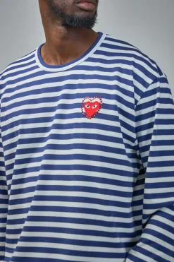 Comme des Garçons PLAY T-Shirt Metalstone Emblem Metalstone Heart - LABELS
