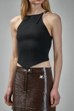 Courrèges Pointy Buckle Rib Knit Top - LABELS