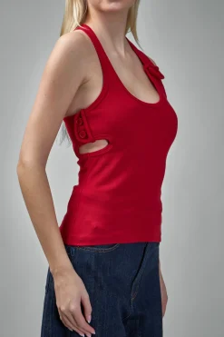 Courrèges Tank Top Double Buckle 90's Rib - LABELS