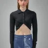 Courrèges Twist Light Wool Cropped Polo - LABELS