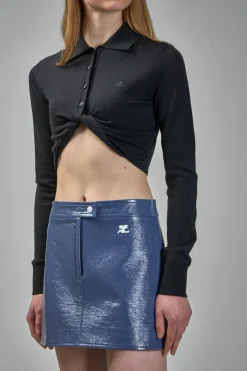 Courrèges Twist Light Wool Cropped Polo - LABELS