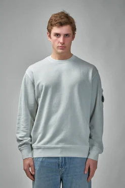 C.P. Company Diagonal Raised Fleece Crew Neck Lens Sweatshirt - LABELS