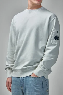 C.P. Company Diagonal Raised Fleece Crew Neck Lens Sweatshirt - LABELS