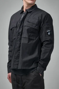 C.P. Company Organic Gabardine Full Zip Overshirt - LABELS