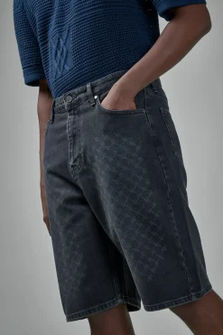 Daily Paper Laser Monogram Denim Shorts - LABELS