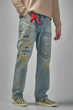 Denham ARCHIVE DAGGER Candiani Extreme Repair Selvedge - LABELS