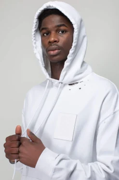 Destroyed Regular fit Hoodie with R print - LABELS