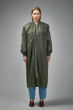 Frenken Reward Long Nylon Bomber Jacket Coat - LABELS