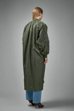 Frenken Reward Long Nylon Bomber Jacket Coat - LABELS