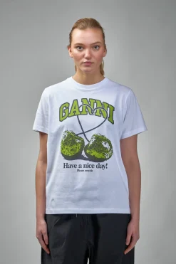Ganni Basic Jersey CHERRY Relaxed T-Shirt - LABELS