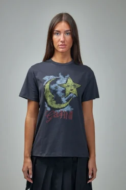 Ganni Basic Jersey Moonlight Relaxed T-Shirt - LABELS