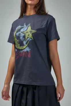 Ganni Basic Jersey Moonlight Relaxed T-Shirt - LABELS