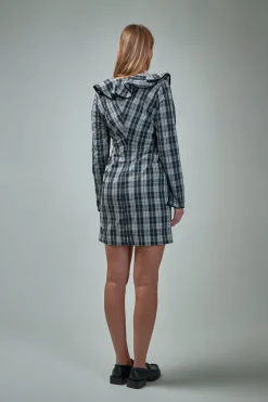 Ganni Check cotton Mini Dress black 099 - LABELS