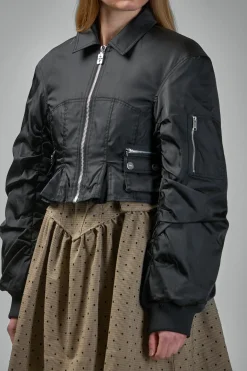 Ganni Duchesse Nylon Fitted Jacket - LABELS