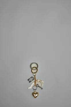 Ganni Ganni Bou Charms Keyring Silver And Gold - LABELS