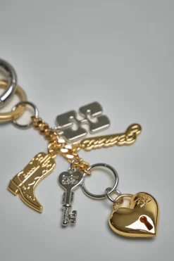 Ganni Ganni Bou Charms Keyring Silver And Gold - LABELS