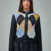 Ganni Harlequin Wool Mix Knit Cardigan - LABELS
