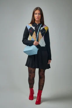 Ganni Harlequin Wool Mix Knit Cardigan - LABELS